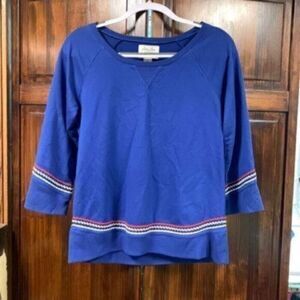 Lucky Lotus Bright Blue boho shirt size small